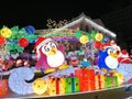2019 China Macao Senado Square Macau Light Festival Christmas Penguins Santa Claus Snow Flake Royalty Free Stock Photo