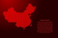 China map abstract schematic from red triangles repeating pattern geometric background with nodes for banner, poster, greeting