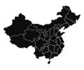 China map with administrative division isolated Ã¢â¬â vector