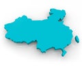 China Map - Blue Royalty Free Stock Photo