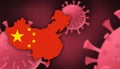 China map with flag pattern on corona virus update on corona virus background, space for add text,information,report new case,