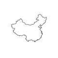 China map flat icon, China Blank Map Isolated on White Background Royalty Free Stock Photo