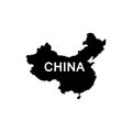 China map flat icon, China Blank Map Isolated on White Background Royalty Free Stock Photo