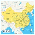 China map - highly detailed vector illustration Royalty Free Stock Photo