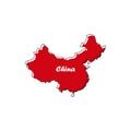 China map icon in a flat design. Vector illustration Royalty Free Stock Photo