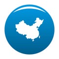 China map icon blue vector Royalty Free Stock Photo