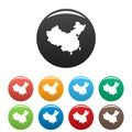 China map icons set vector Royalty Free Stock Photo