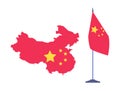 Area and Flag, China State, Presentation Vector