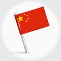 China map pin flag. 3D realistic vector illustration Royalty Free Stock Photo