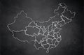 China map separate states individually blackboard chalkboard Royalty Free Stock Photo