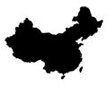 China map silhouette vector illustration Royalty Free Stock Photo