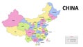 China Map. State and province map of China. Detailed colorful map of China Royalty Free Stock Photo