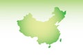 China map using green color with dark and light effect vector on light background Royalty Free Stock Photo