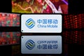 china mobile company shares dropped down at stock market. china mobile company financial crisis and failure.