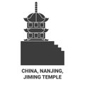 China, Nanjing, Jiming Temple travel landmark vector illustration