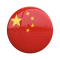 China national flag badge, nationality pin 3d rendering Royalty Free Stock Photo