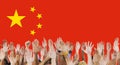 China National Flag Group of People Concept Royalty Free Stock Photo