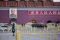 China national flag honor guards coming out for hoisting flg