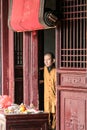 Shaoilin monk - Mr. Tao, China - May, 25, 2016. Monk standing in front of Shaolin temple.
