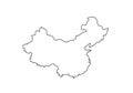 China outline map national borders country shape Royalty Free Stock Photo