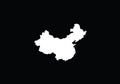 China outline map national borders Royalty Free Stock Photo