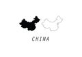 China outline map national borders Royalty Free Stock Photo