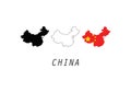 China outline map national borders Royalty Free Stock Photo