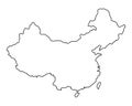 China outline map vector illustration