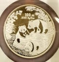 1992 China Panda Silver Coin Precious Metals Inflation Bamboo RMB 100 Yuan Collectible SLV Ag999 12oz Auction Pandas Coins