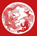 China paper CUT Dragon phoenix Royalty Free Stock Photo