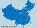China political map divide by state colorful outline simplicity style