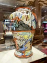 China Art Macao Gu Yue On Glaze Painting Porcelain Ceramic Sculpture Macau Venetian Hotel Contemporary Colorful Flower Vase