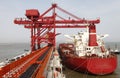 China Qingdao port and ton iron ore terminal Royalty Free Stock Photo