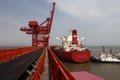 China Qingdao port and ton iron ore terminal
