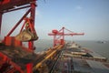 China Qingdao port and ton iron ore terminal Royalty Free Stock Photo