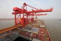 China Qingdao port and ton iron ore terminal