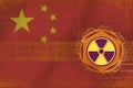 China radioactive threat. Radiation hazard concept.