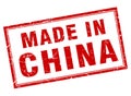 China red grunge made in stamp