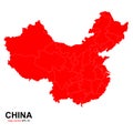 Ioslated China Map in Red Color. Covid-19 Danger Concept Royalty Free Stock Photo