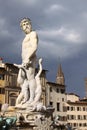 Italy. Florence city streets. Fountain of Neptune in Piazza della Signoria Royalty Free Stock Photo