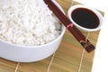 China rice on traditional bamboo Royalty Free Stock Photo