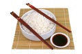 China rice on traditional bamboo mat Royalty Free Stock Photo