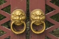 China's traditional wooden door knocker Royalty Free Stock Photo