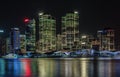 China,Shanghai-21 AUG 2017: shanghai Central District river riverfront skyline night view Royalty Free Stock Photo