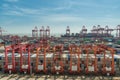 China, Shanghai harbor container box, for logistic, transportati Royalty Free Stock Photo