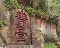China Sichuan Chengdu Leshan Giant Buddha Maitreya Chinese Calligraphy Stone Cravings UNESCO World Heritage Minjiang Qingyi Dadu