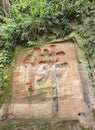 China Sichuan Chengdu Leshan Giant Buddha Maitreya Chinese Calligraphy Stone Cravings UNESCO World Heritage Minjiang Qingyi Dadu Royalty Free Stock Photo