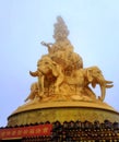 China Sichuan Chengdu Mount Emei Ten-faced Puxian Stupa Maitreya Daxiong Bodhisattva Samantabhadra Jinding Golden Summit Huazang T Royalty Free Stock Photo