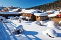 China snow town in winter landscape