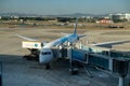 China Southern jet refueling at Guangzhou Baiyun International Airport, China Royalty Free Stock Photo